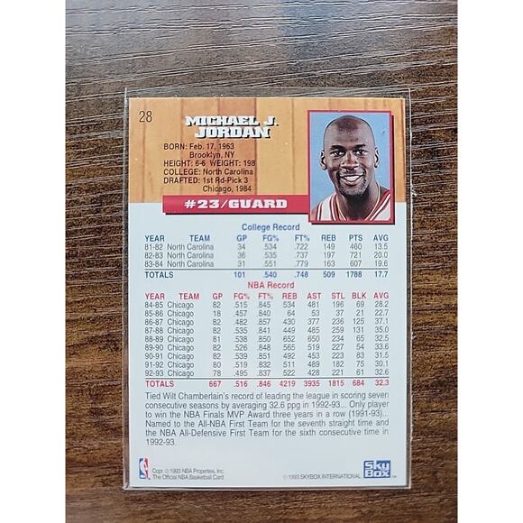Michael Jordan 1993-1994 NBA Hoops #28 - Chicago Bulls - NBA - Picture 2 of 2